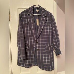 A New Day | Navy Blue Plaid Blazer/Jacket